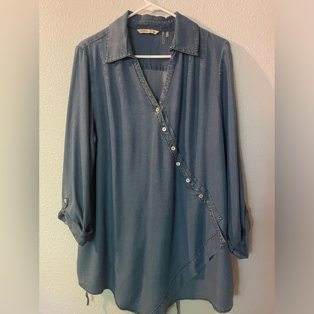 Soft surroundings Jean adjustable large top